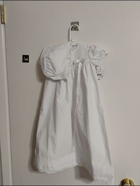 White Girls' Baptismal Gown And Bonnet